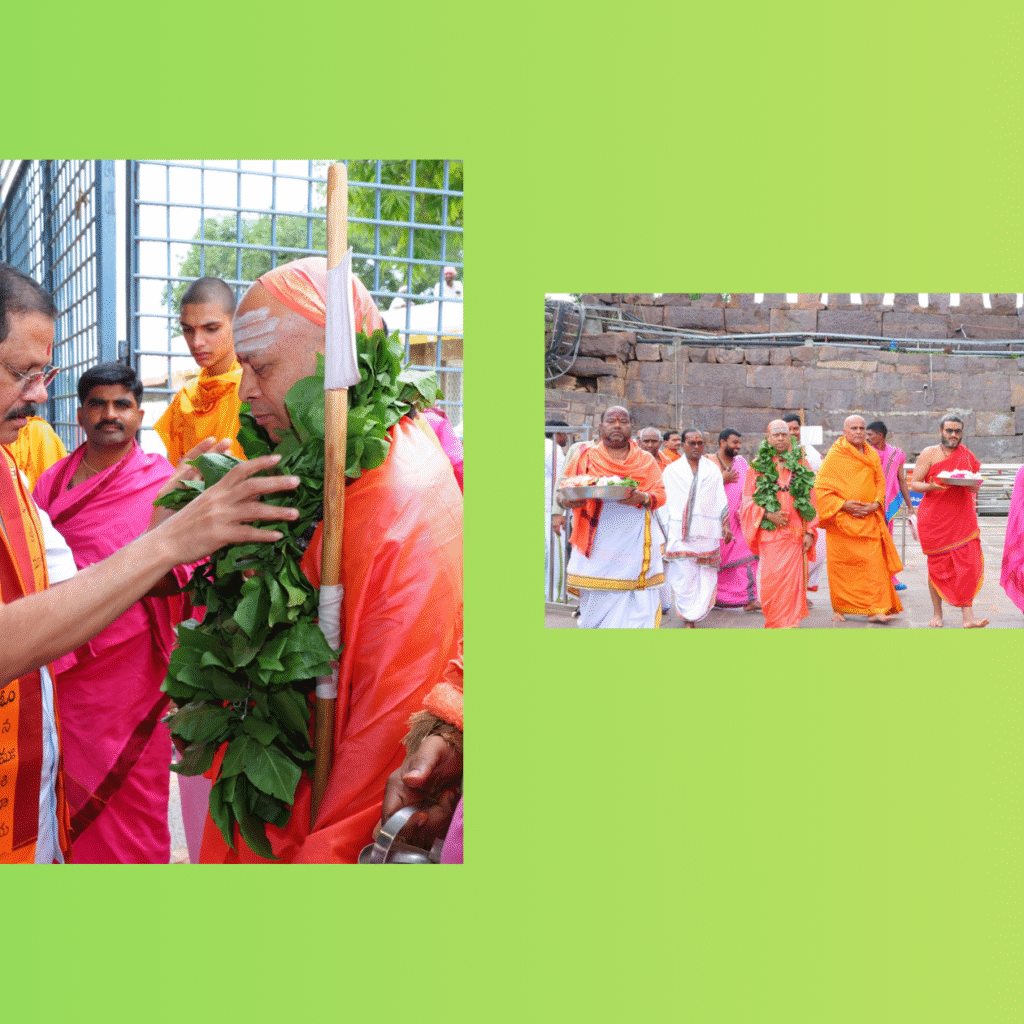 Srisaila Jagadguru Peetam  Swamy visits Srisaila Devasthanam