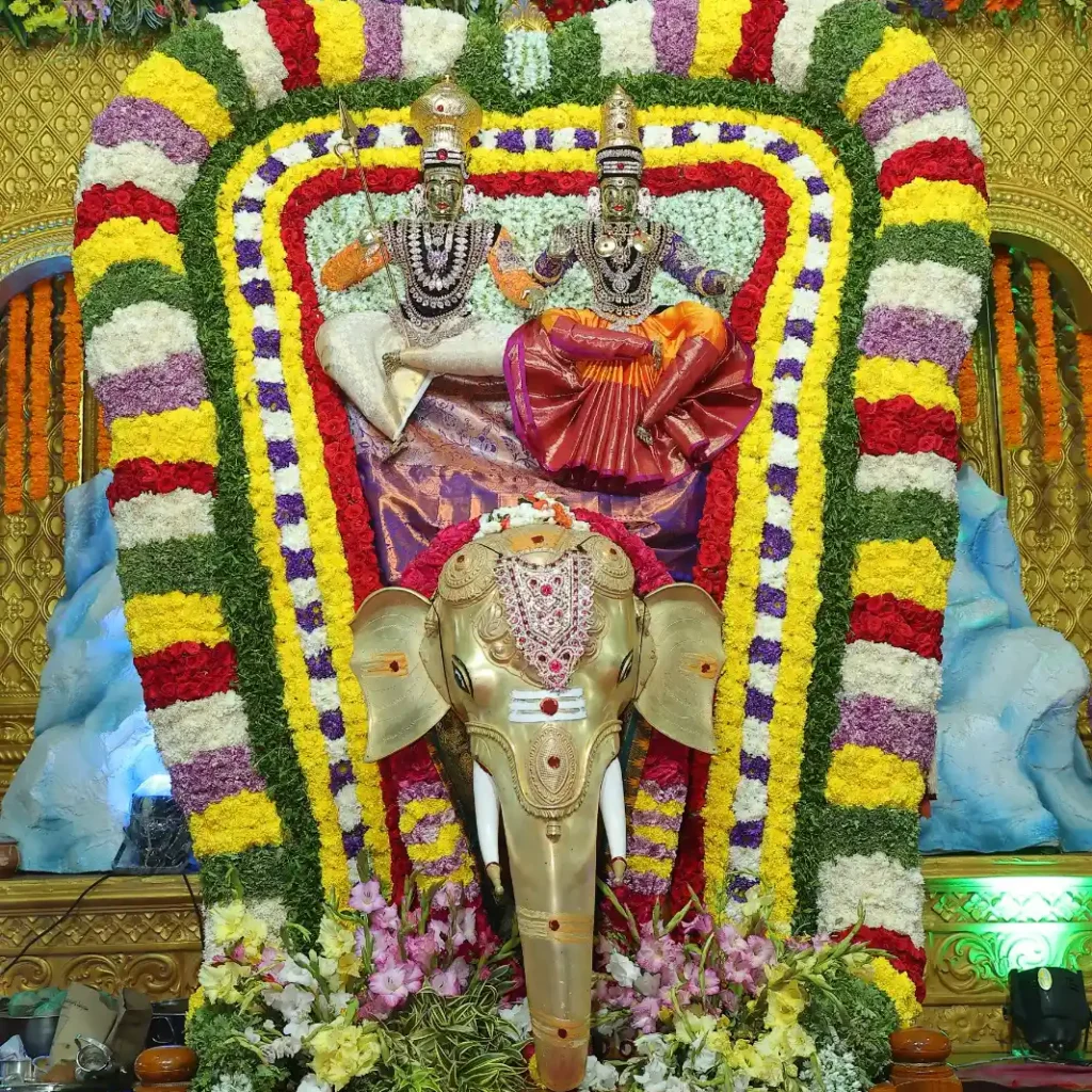 భారీ ఉత్సవం మధ్య గజవాహన సేవ