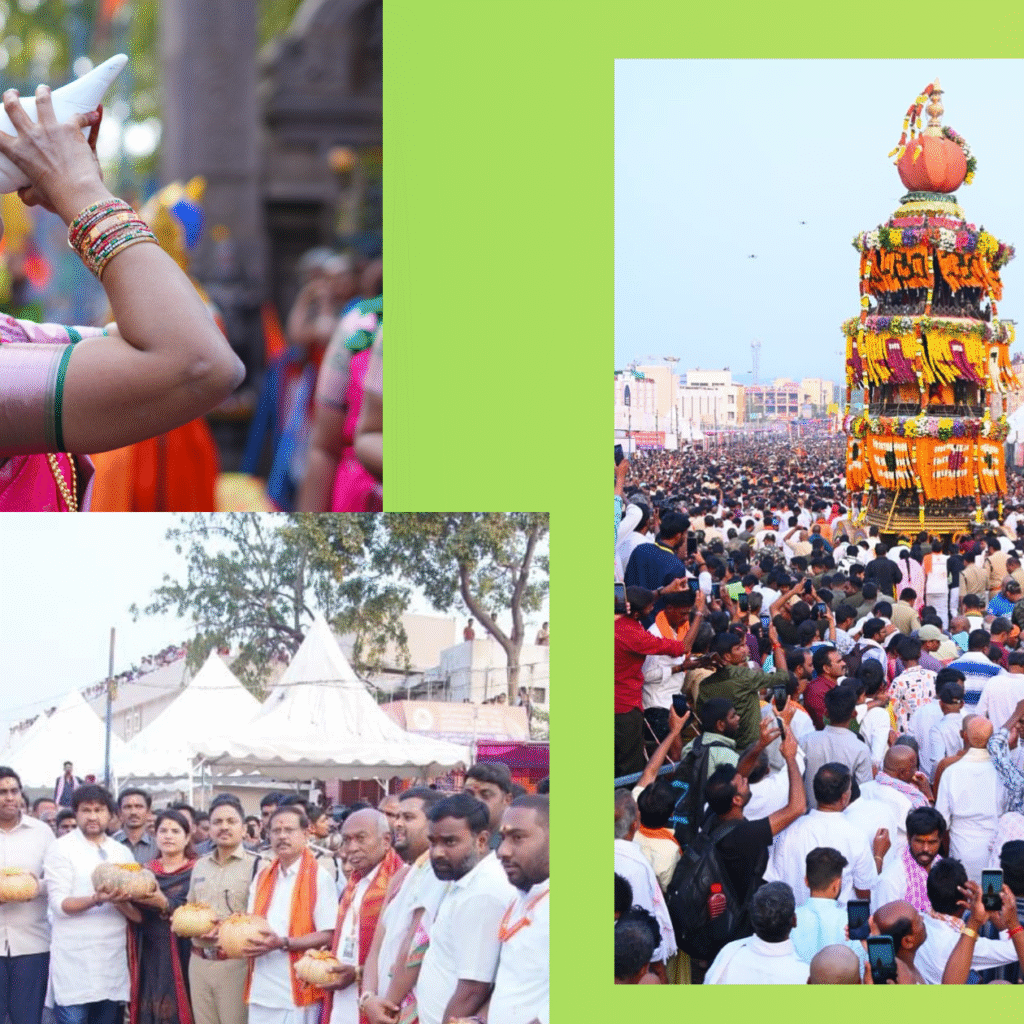 భవ్యంగా శ్రీశైల స్వామి అమ్మవార్ల రథోత్సవం