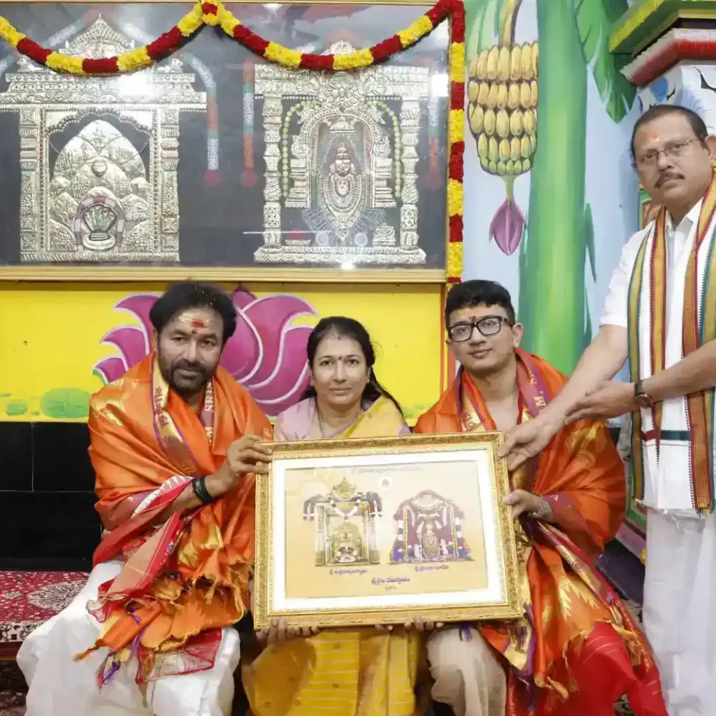 శ్రీ స్వామి అమ్మవార్ల ను దర్శించుకున్న కేంద్ర మంత్రి  జి. కిషన్‌రెడ్డి